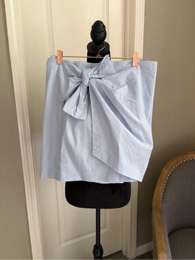 LOFT Light Blue Bow-Front Mini Skirt